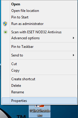 Desktop, Properties Menu